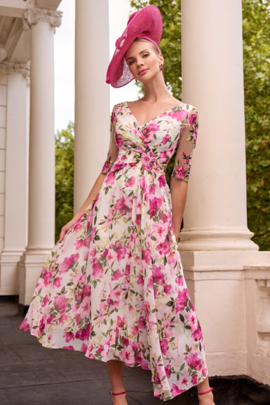 JOHN NHOJ French scenic printed dress 【公式通販】