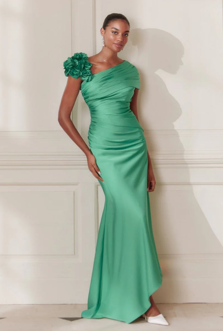 green emerald velvet dress Marchesi Maxi Dress Green