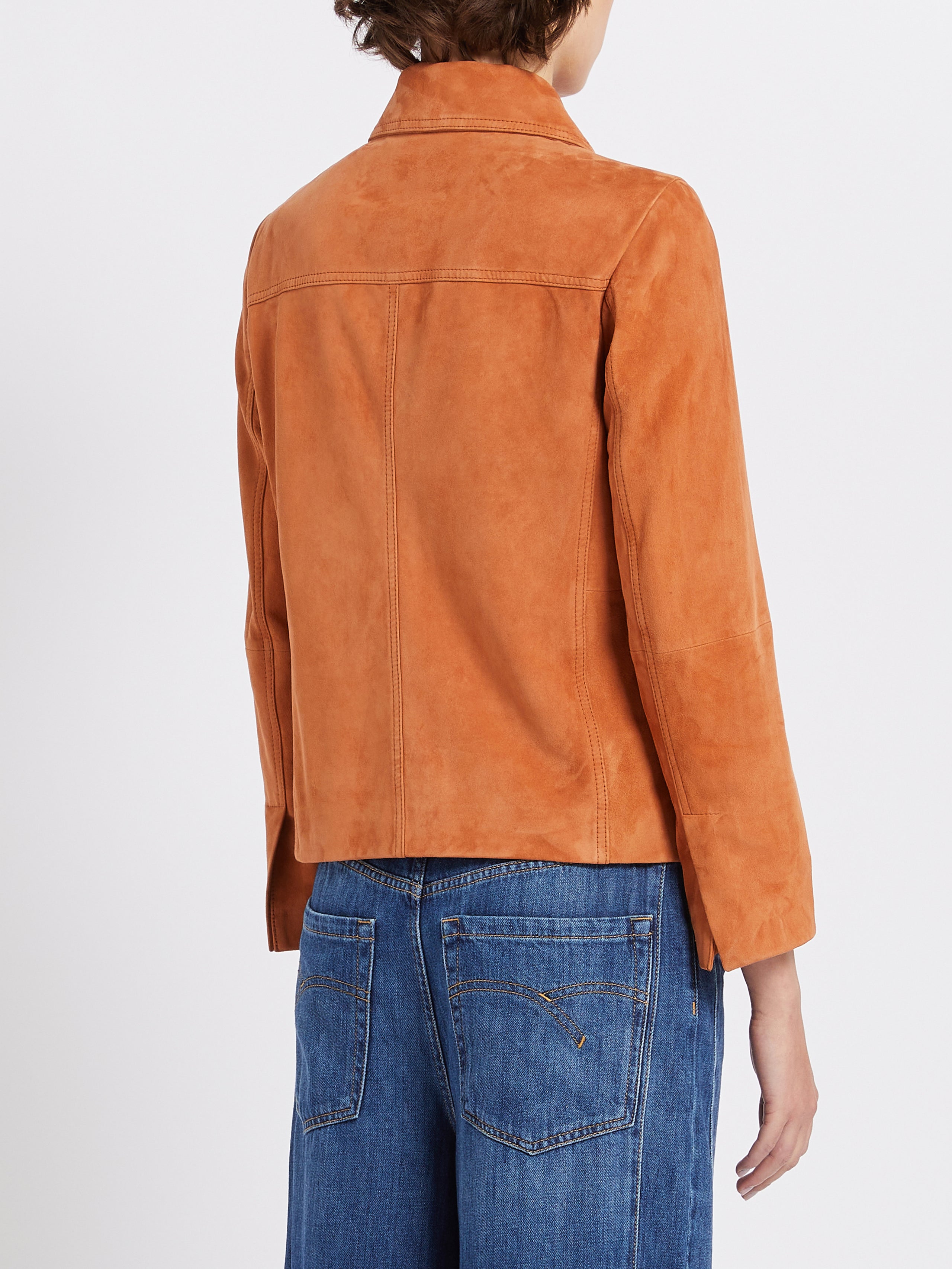 Rust suedette biker on sale jacket